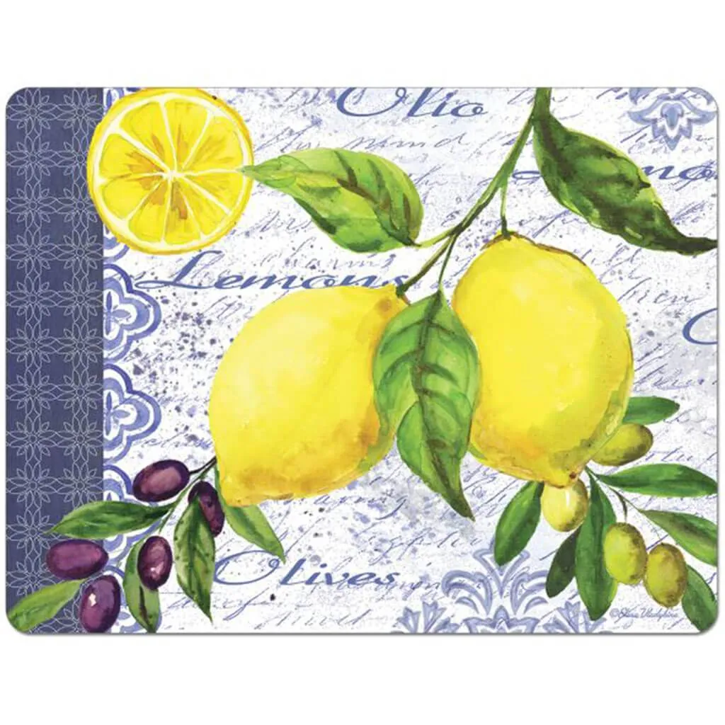 Flexible Cutting Mat, Lemons and Olives