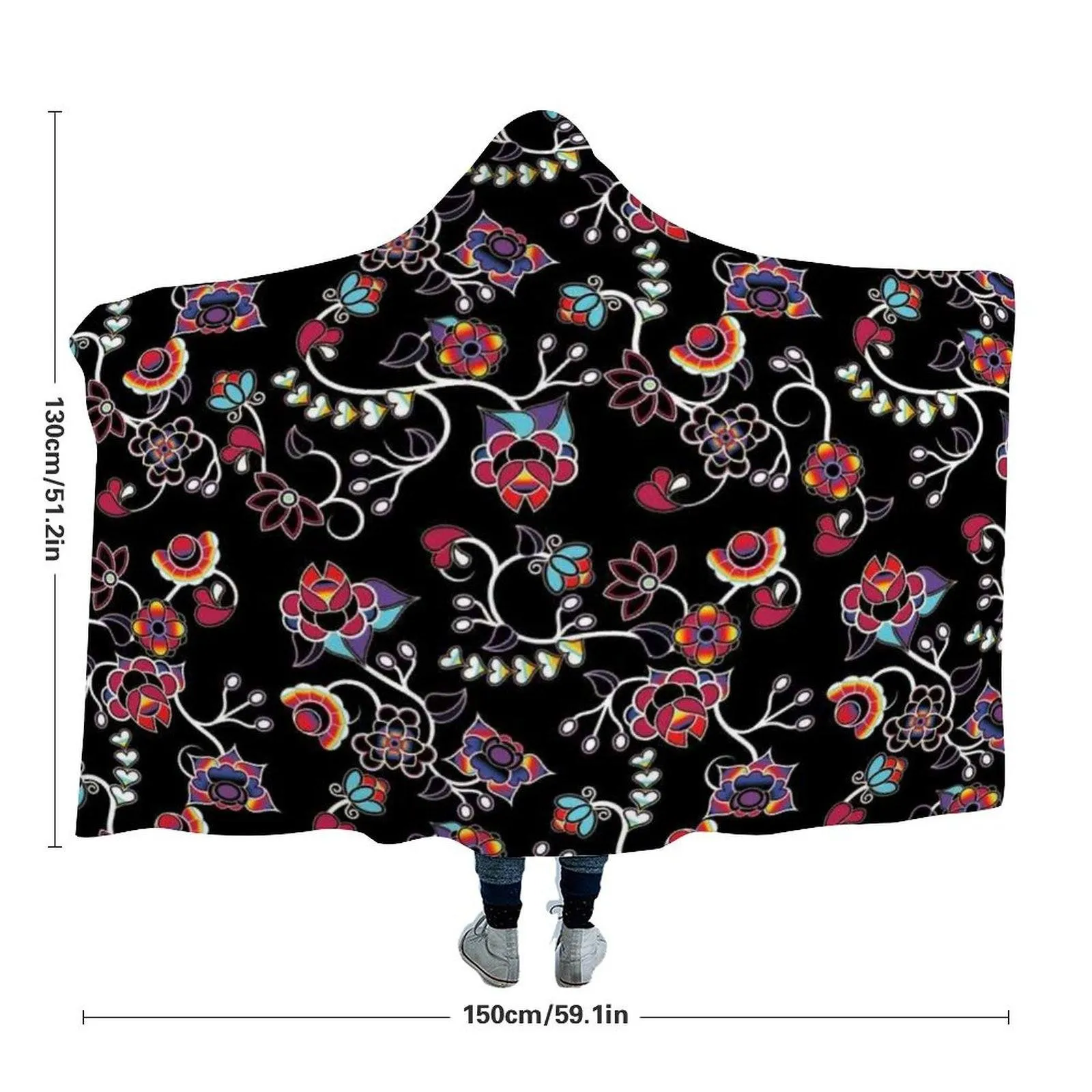 Floral Danseur Hooded Blanket