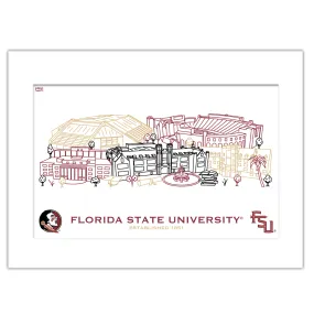 Florida State Seminoles Matted Campus Wall Art 11" x 14"