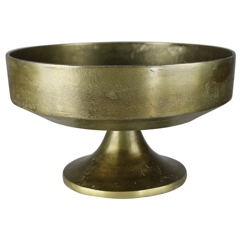 Folsom Pedestal Bowl, Brass