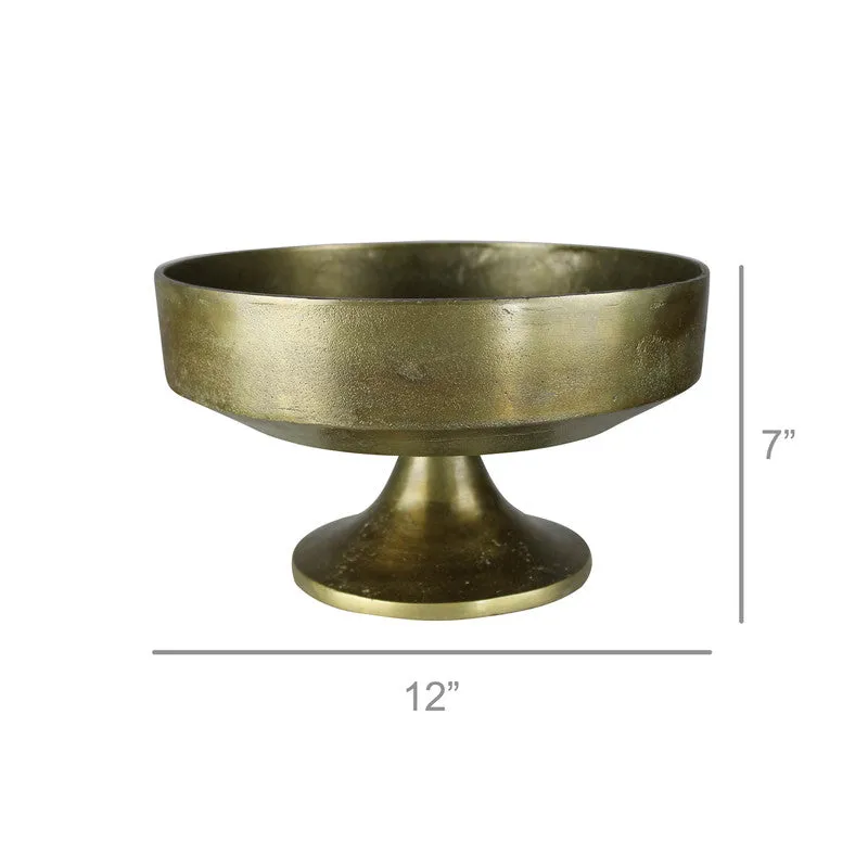 Folsom Pedestal Bowl, Brass