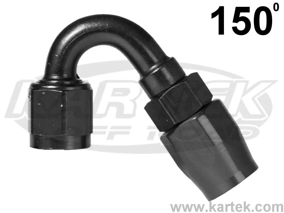 Fragola AN -12 Black Anodized Aluminum Series 3000 Cutter Style 150 Degree Bent Tube Hose Ends