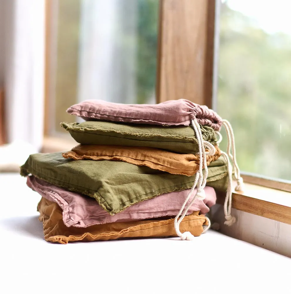 French Linen Pillowcase Set - Olive