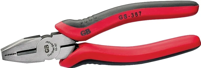 Gardner Bender GS-387 Lineman's Plier, 7-1/2 in OAL, 1-1/4 in Jaw Opening, Red Handle, Comfort-Grip Handle :CD 1: QUANTITY: 1