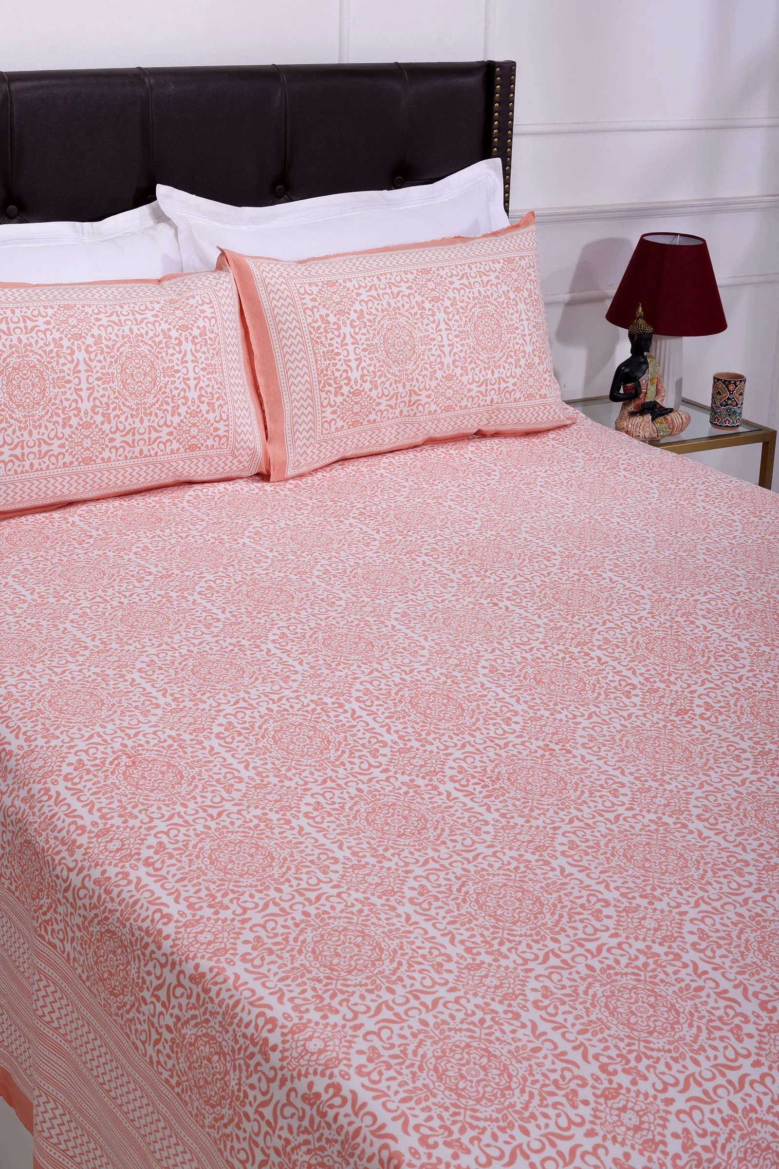 Gayatri Geo Artland Orange Cotton Bedsheet