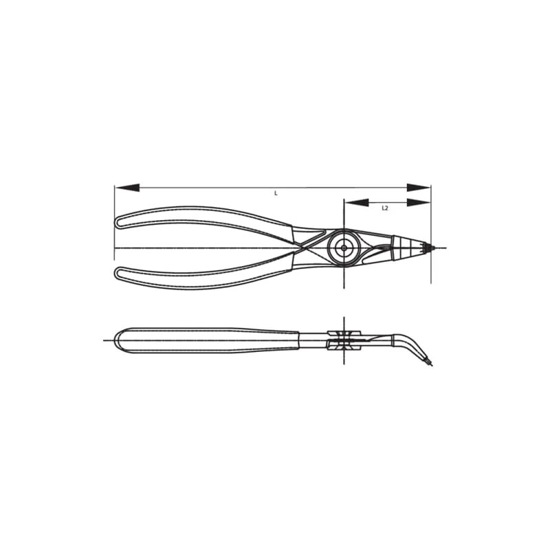 Gedore 2014963 Circlip Pliers For Internal Retaining Rings, Angled 45 Degrees