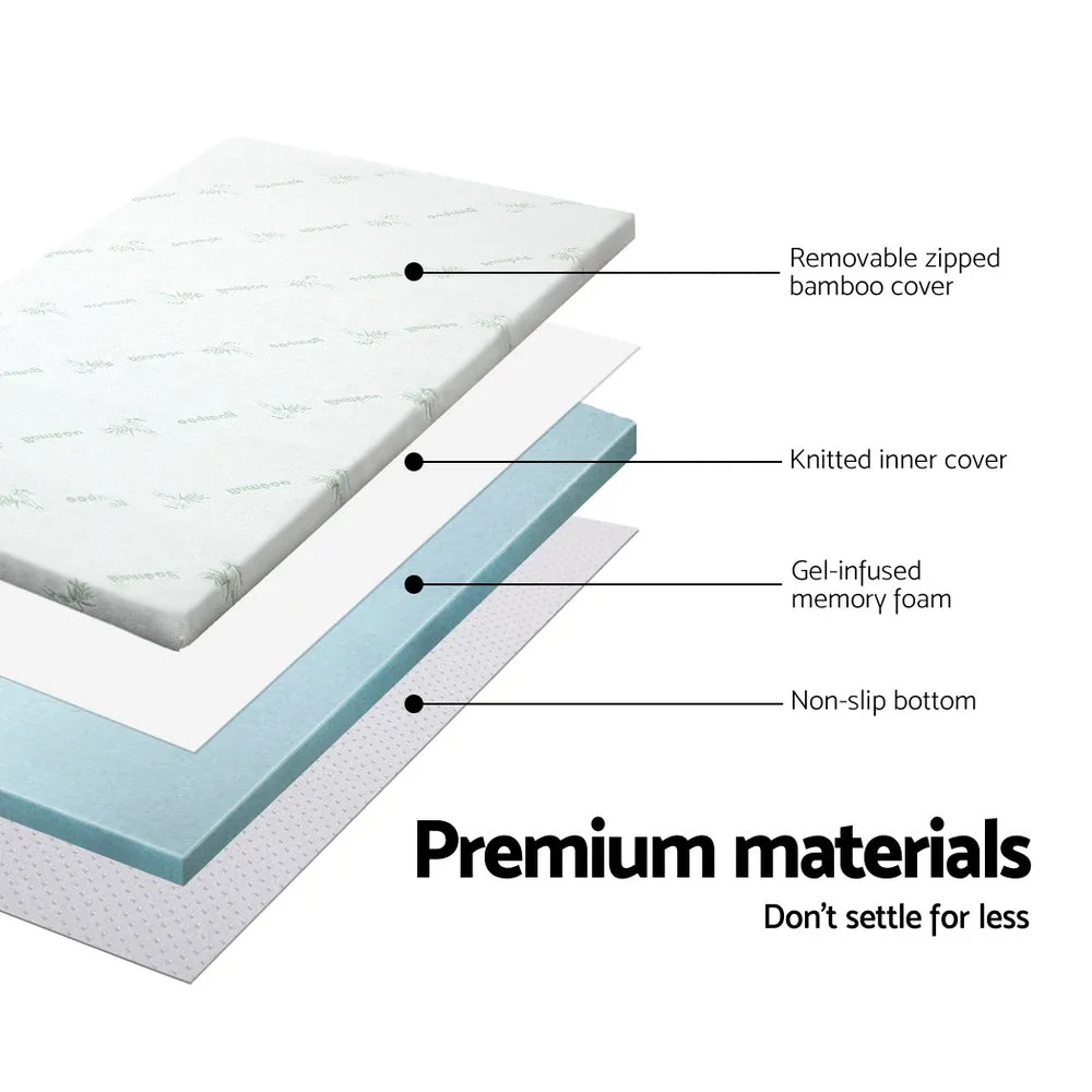 Gel-Infused Memory Foam Mattress Topper Double - Giselle Bedding