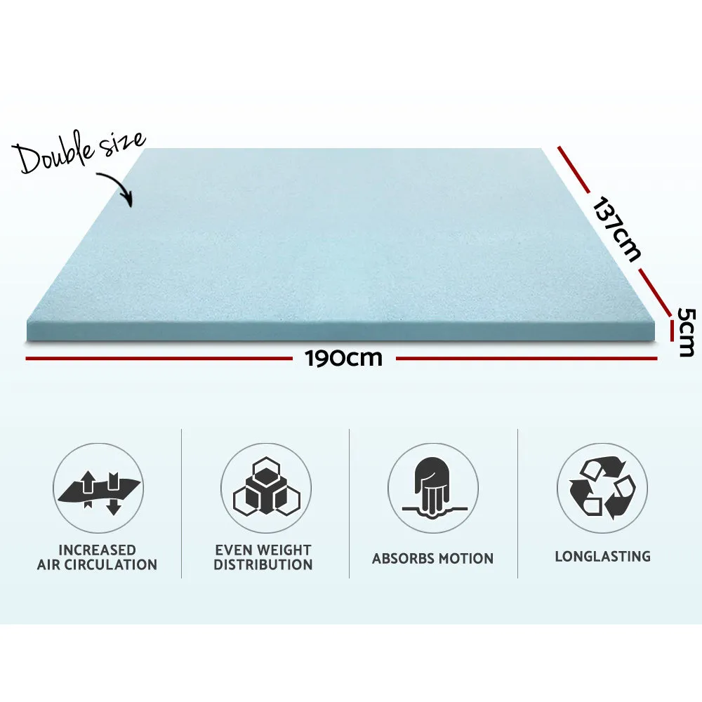 Gel-Infused Memory Foam Mattress Topper Double - Giselle Bedding