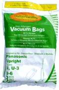 Generic 9pk. Upright Vacuum Bags. Fits Cirrus, Panasonic, Evolution, Bernina, and Sharp. Part # PANHEPA9PK