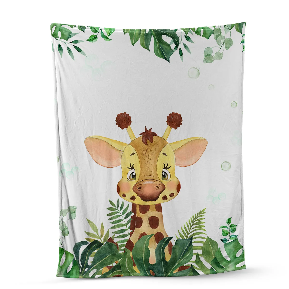 Giraffe Custom Blanket For Baby, Personalized Safari Blanket, Personalized Kids Throw Blanket, Animal Lover Gifts, Nursery Bedroom Decor