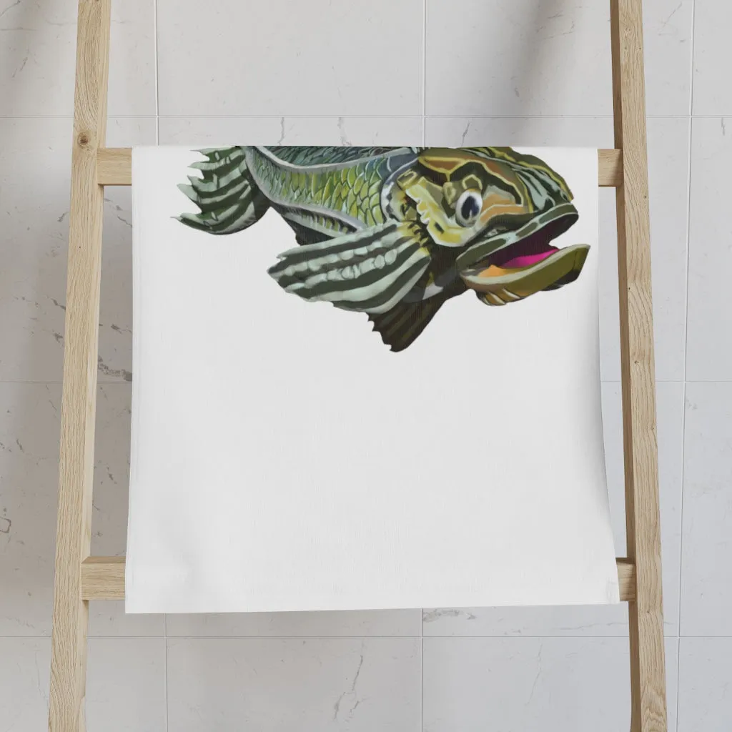 Green Fish Hand Towel