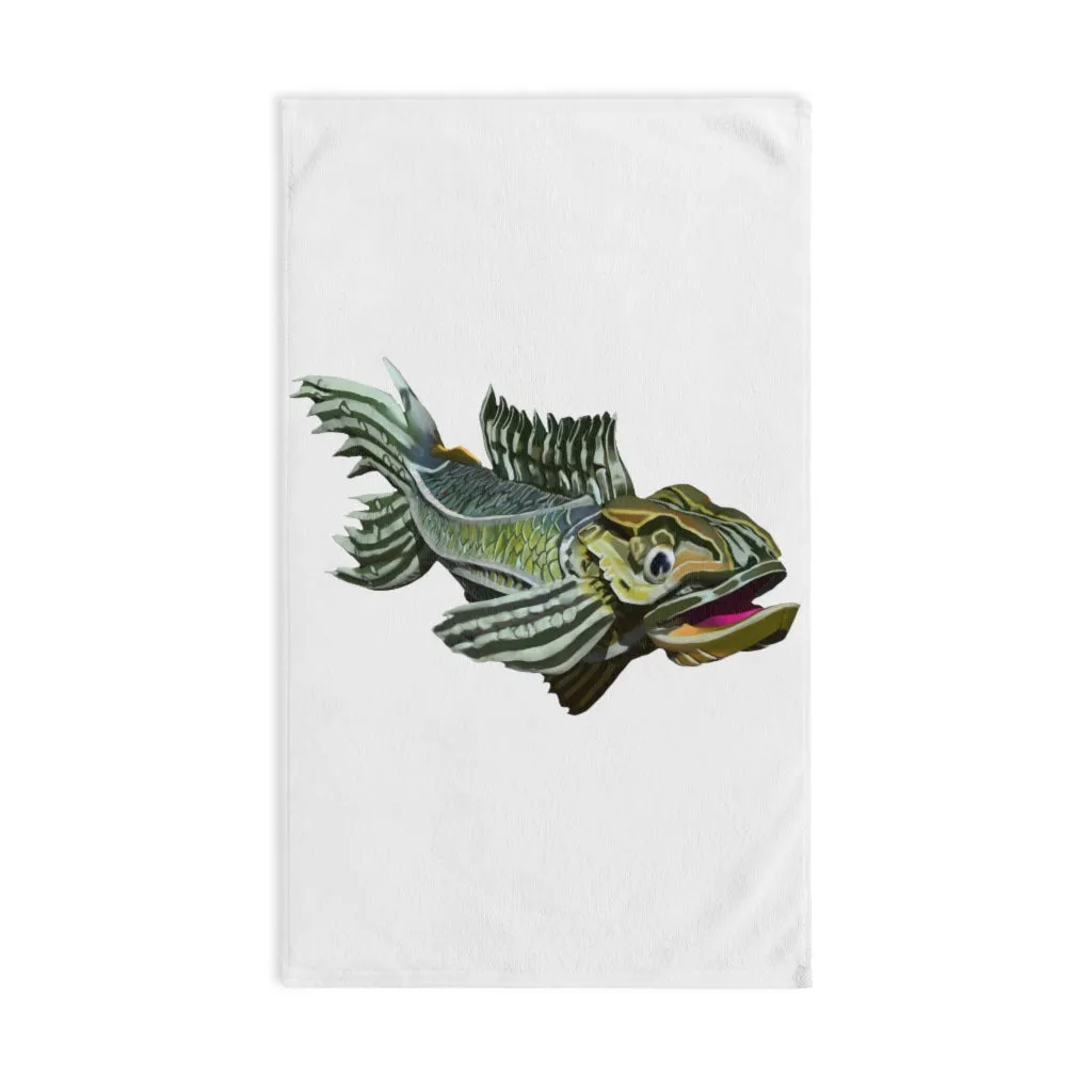 Green Fish Hand Towel