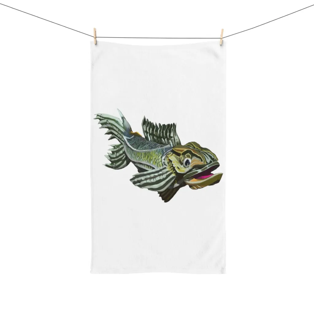 Green Fish Hand Towel