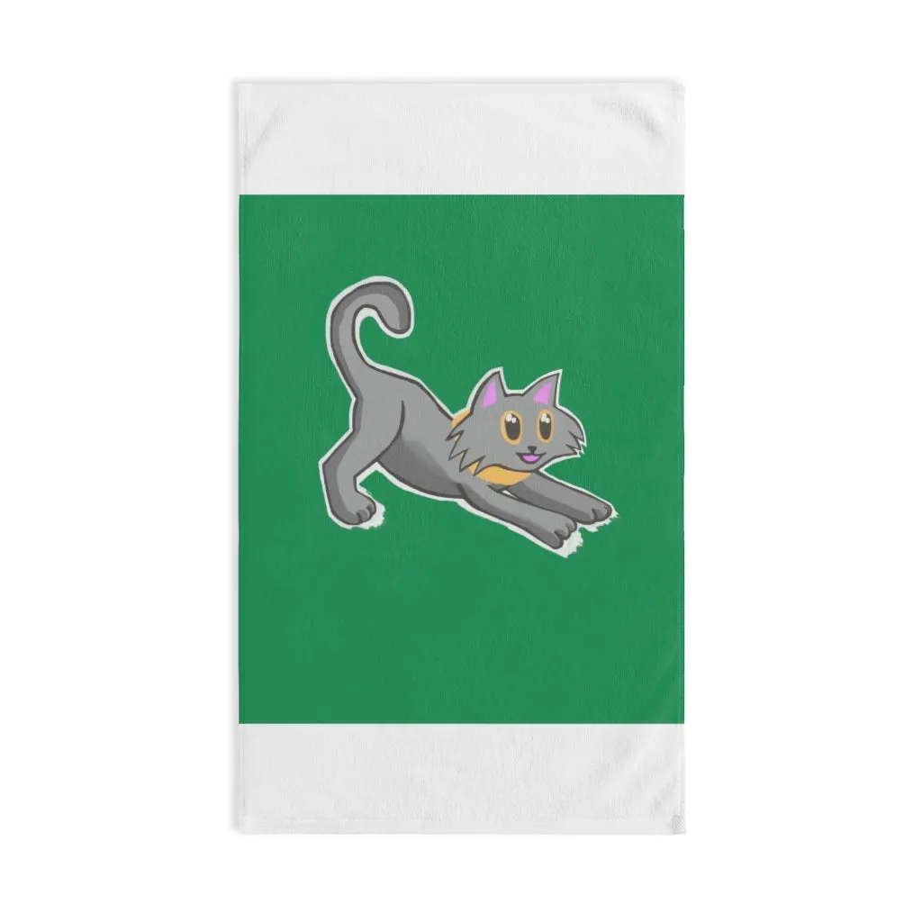 Grey Kitty Hand Towel