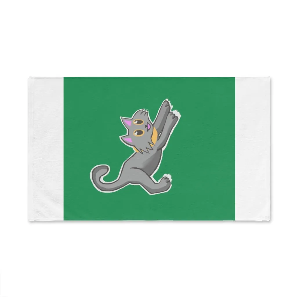 Grey Kitty Hand Towel