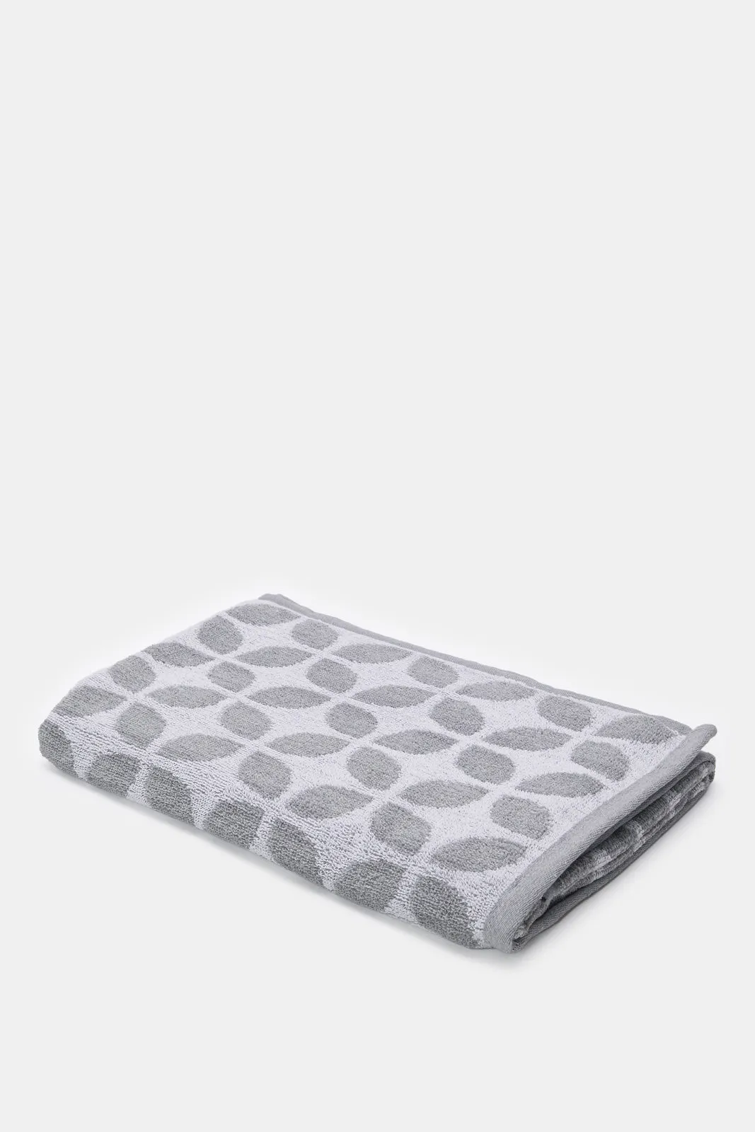 Grey Printed Bath Towel