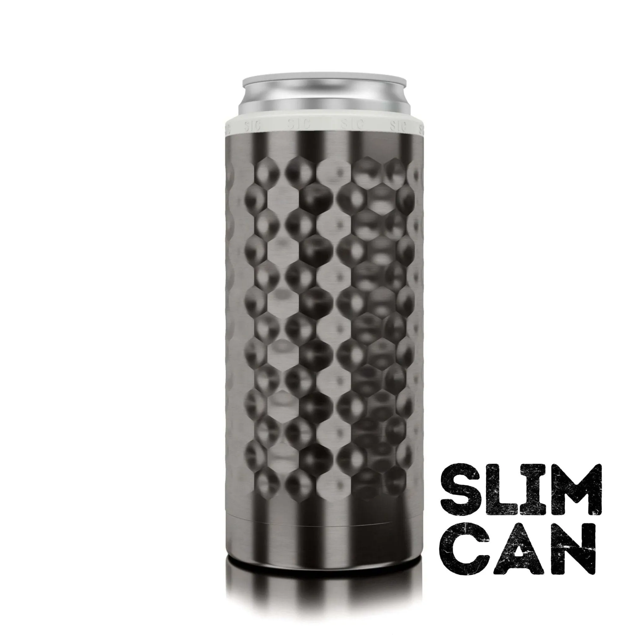 Hammered Gunmetal Slim Can Cooler