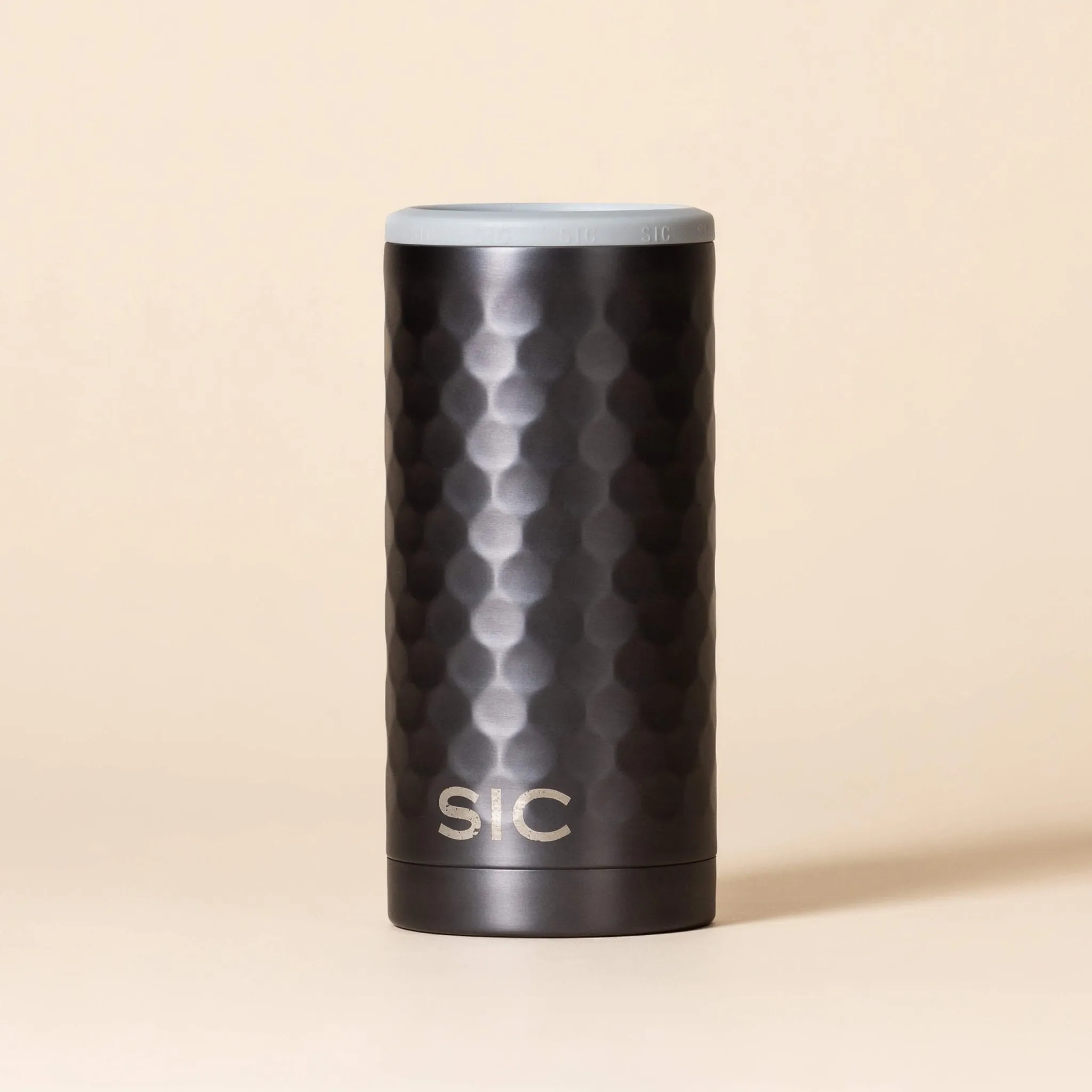 Hammered Gunmetal Slim Can Cooler