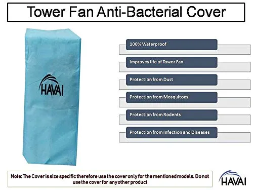 HAVAI Anti Bacterial Cover Suitable for Bajaj Snowvent Tower Fan - Water Resistant. Cover Size(LXBXH) cm:35.5 X 32.5 X 82.5