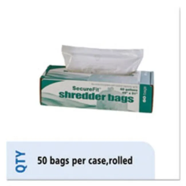 HEAVY-DUTY SHREDDER BAGS, 60 GAL CAPACITY, 50CT-BX, (5 BOXES PER PACK)