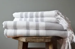 Herringbone Towels - Grey