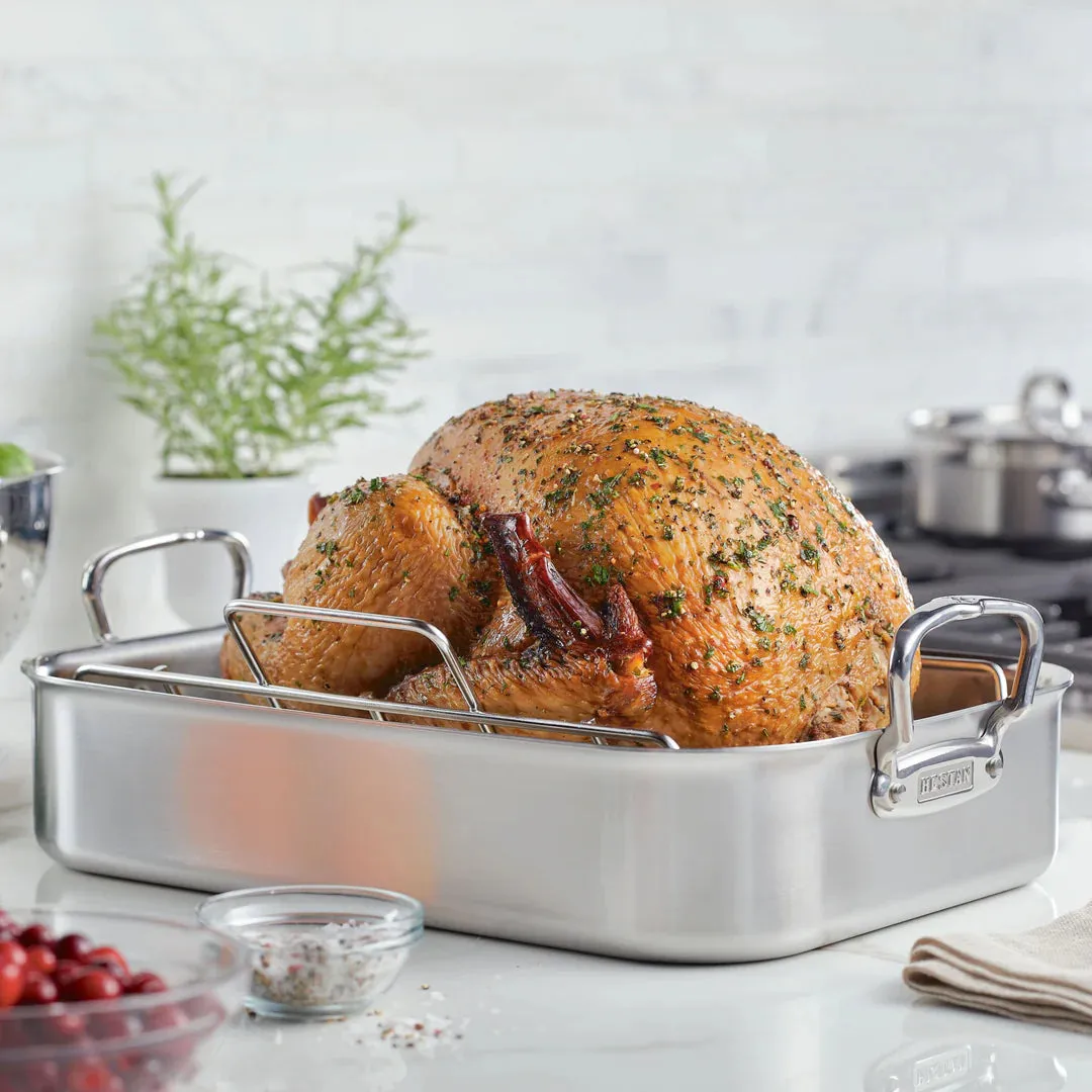 Hestan Provisions 14.5-inch Classic Clad Roaster with Rack