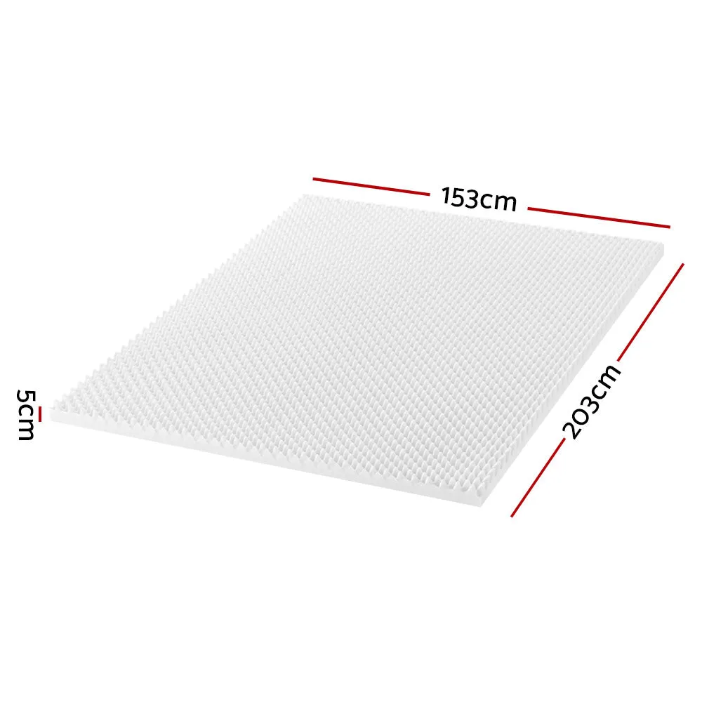 High-Density Egg Crate Foam Mattress Topper 5cm Queen Giselle Bedding