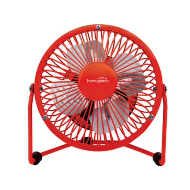 Homepointe CZHV4RDTV High Velocity Personal Fan, Red, 4"