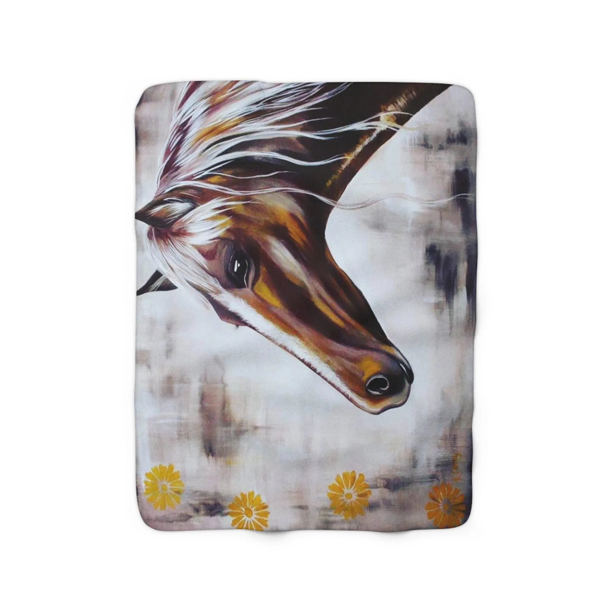 Horse Sherpa Fleece Blanket