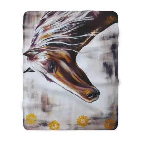 Horse Sherpa Fleece Blanket