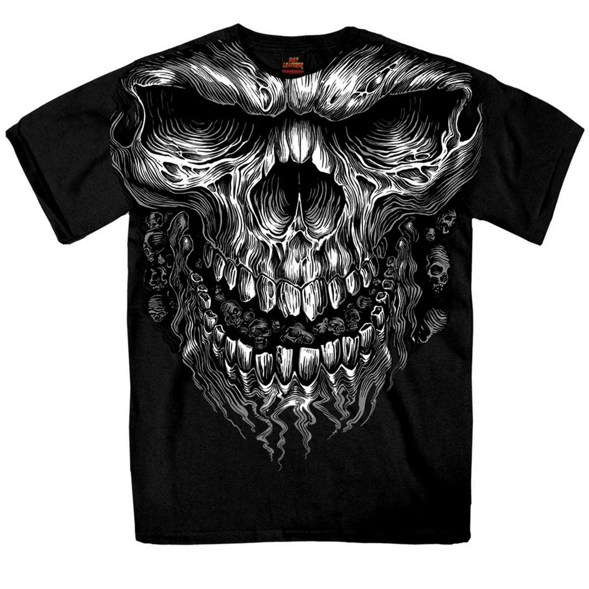 Hot Leathers GMS1237 Men’s ‘Shredder Skull Jumbo Print’ Black T-Shirt