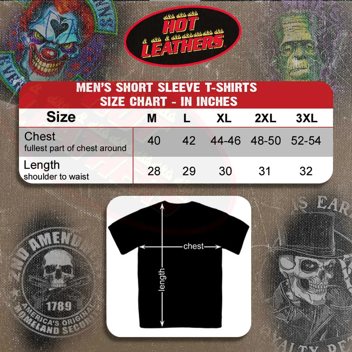 Hot Leathers GMS1237 Men’s ‘Shredder Skull Jumbo Print’ Black T-Shirt