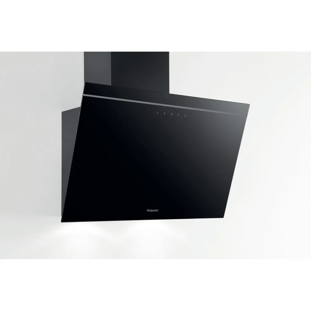 Hotpoint PHVP62FLTK 60cm Angled Wall Cooker Hood Black