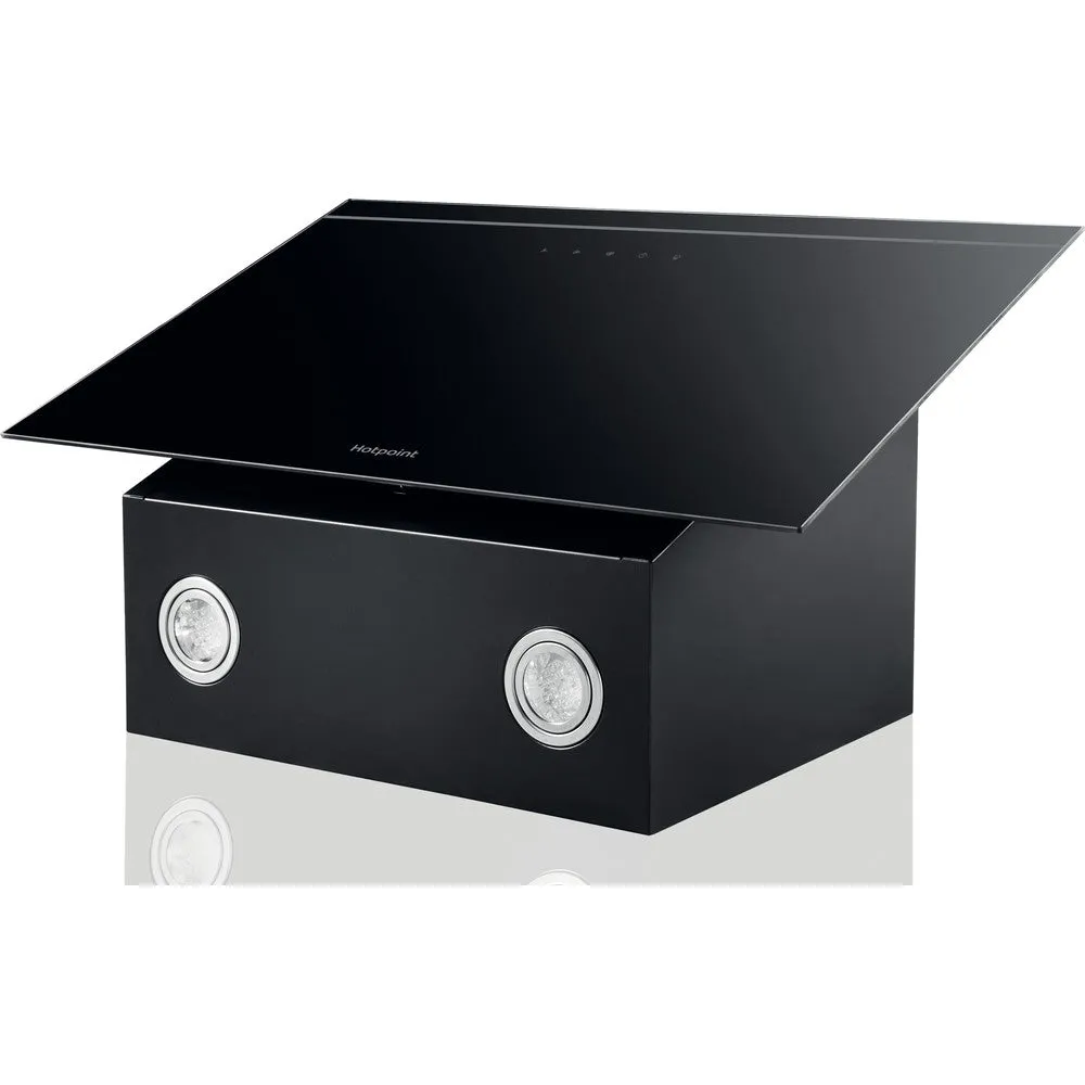 Hotpoint PHVP62FLTK 60cm Angled Wall Cooker Hood Black