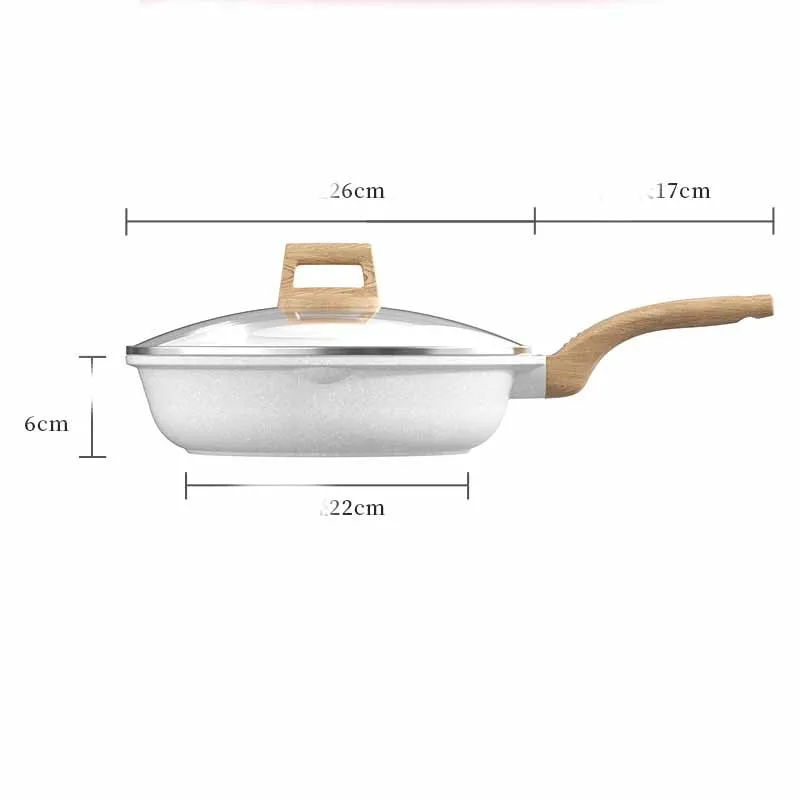 Household White Medical Stone Non-stick Pan