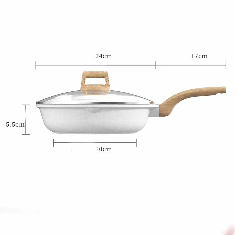 Household White Medical Stone Non-stick Pan