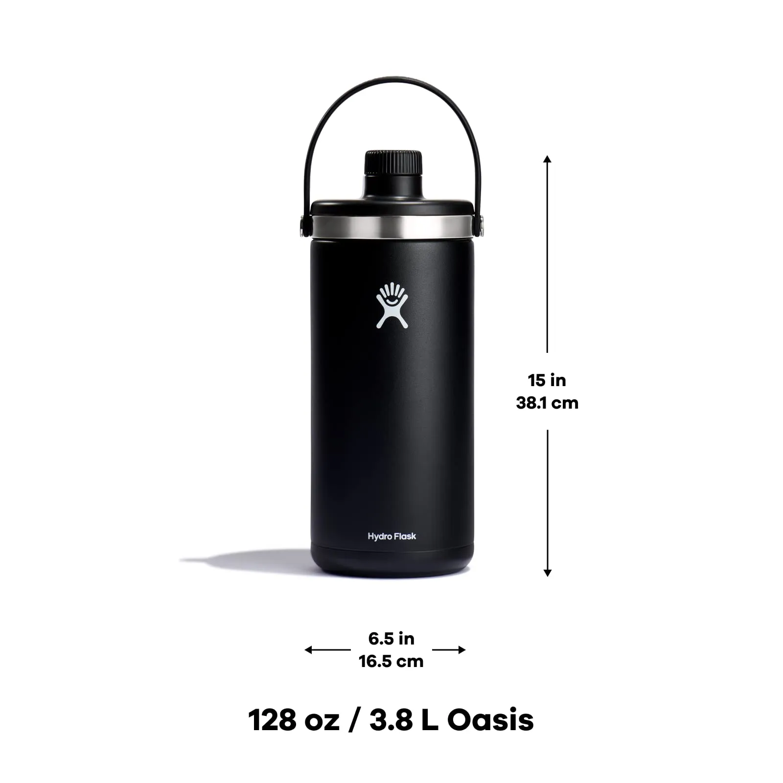 Hydro Flask 128 oz. Oasis Water Jug - Stainless Steel, Reusable, Vacuum Insulated - Leak Proof Cap