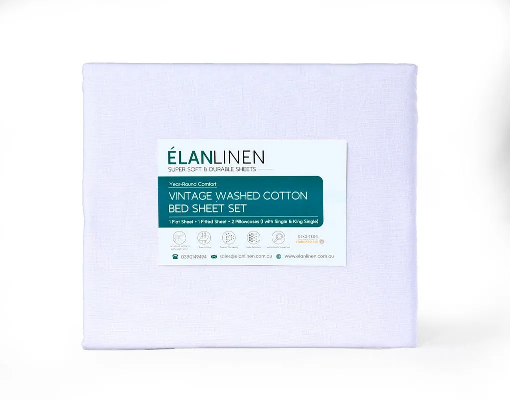 Hypoallergenic 500TC Egyptian Cotton King Single Bed Sheets Set