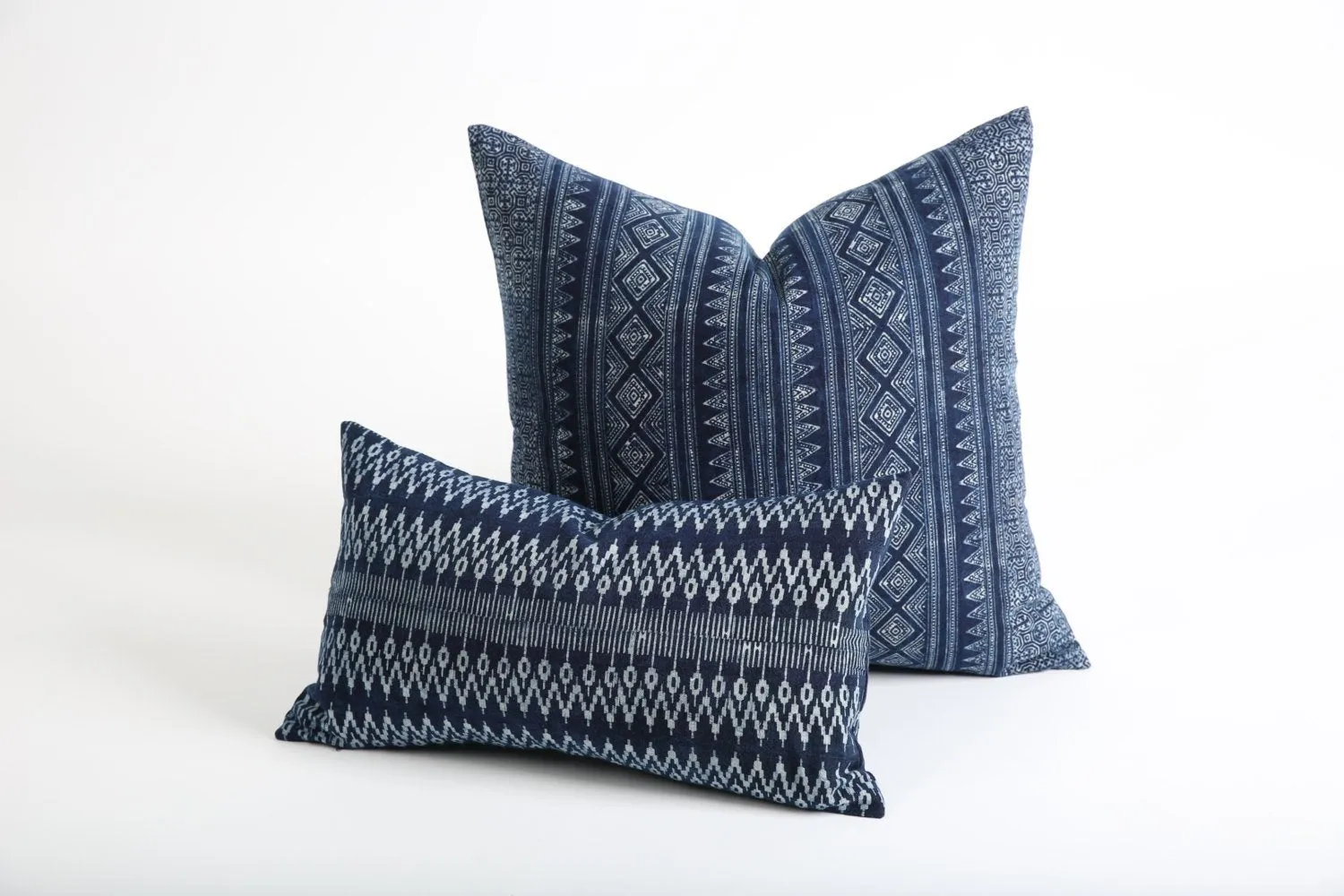 Indigo Hmong Pillow cover / All Sizes 18x18 20x20 22x22 24x24 / Indigo Blue Ethnic Pillow / Hmong Fabric Blue Pillow Cover