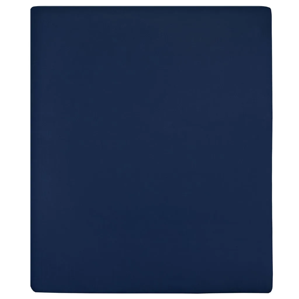 Jersey Fitted Sheet Navy Blue 100x200 cm Cotton