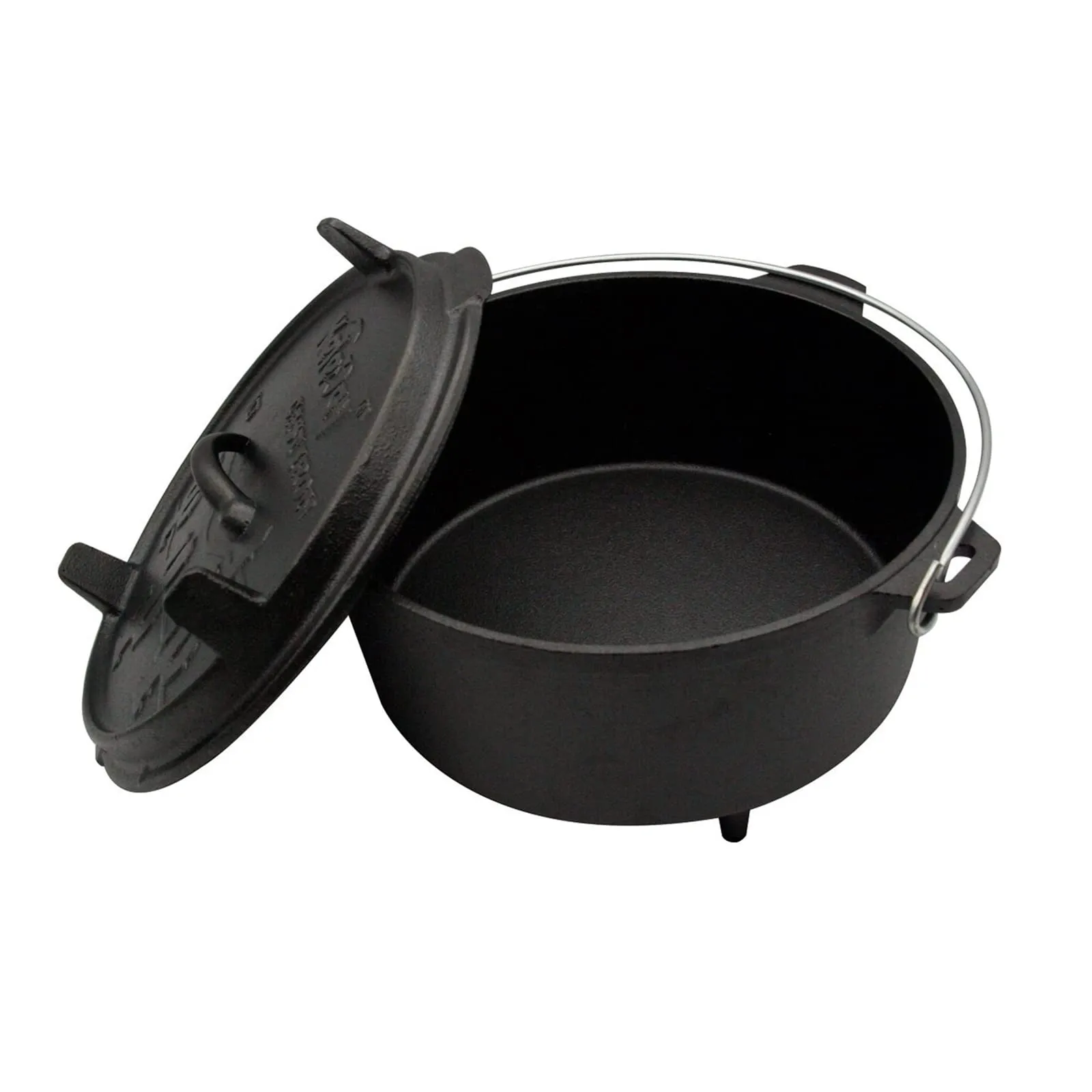 Keleday 14-Quart Cast Iron Dutch Oven with Lid, Ideal for Outdoor and Indoor Use – Pre-Seasoned Camping Cookware for Frying, Griddling, and Stewing.