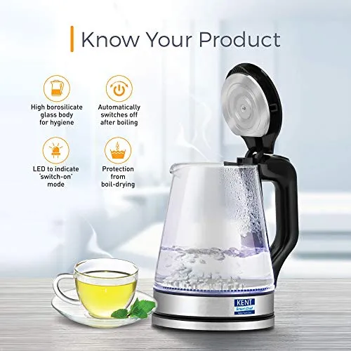 Kent Bed and Upholstery Vacuum Cleaner & Kent 16023 1500-Watt Electric Kettle (Transparent)