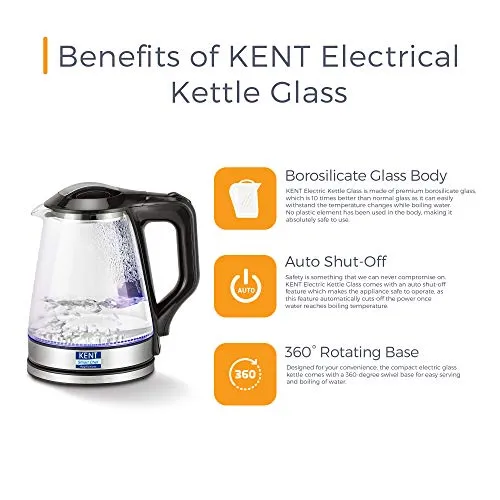 Kent Bed and Upholstery Vacuum Cleaner & Kent 16023 1500-Watt Electric Kettle (Transparent)