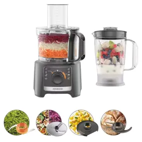 Kenwood Multipro Compact 2.1/1.2L 800W Food Processor & Blender - Slate Grey | FDP31.170GY