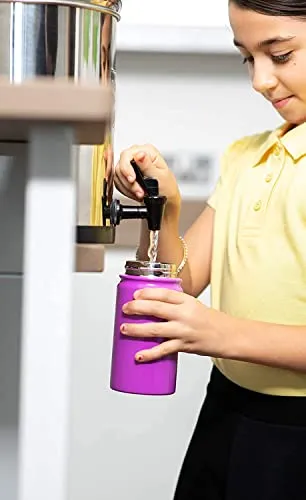 Kids Water Bottle - 12oz Purple | Leak Proof With Straw & Handle | 24 Hours Cold | Insulated, Double Wall Stainless Steel | Easy Sip Toddler Cup | Child's Flask | Eco Friendly