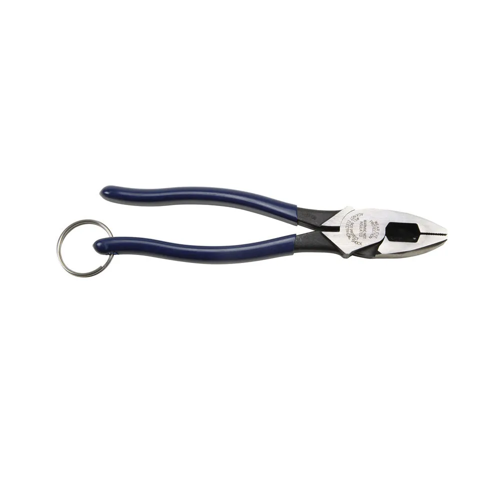 Klein Tools D213-9NETT Pliers, High Leverage Side Cutters, Tether Ring