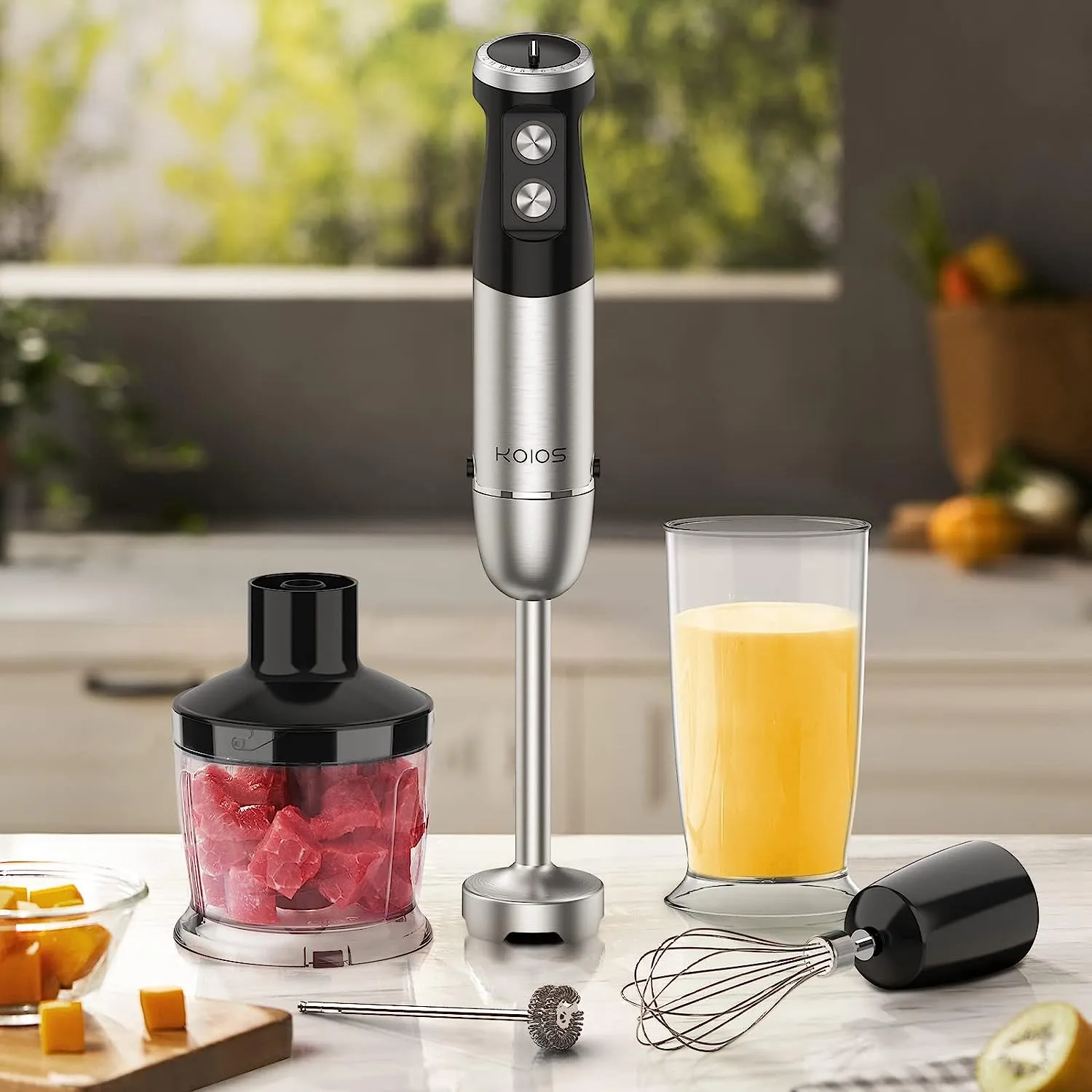 KOIOS HB-103SDS 1000W 5-in-1 Low Noise Immersion Hand Blender