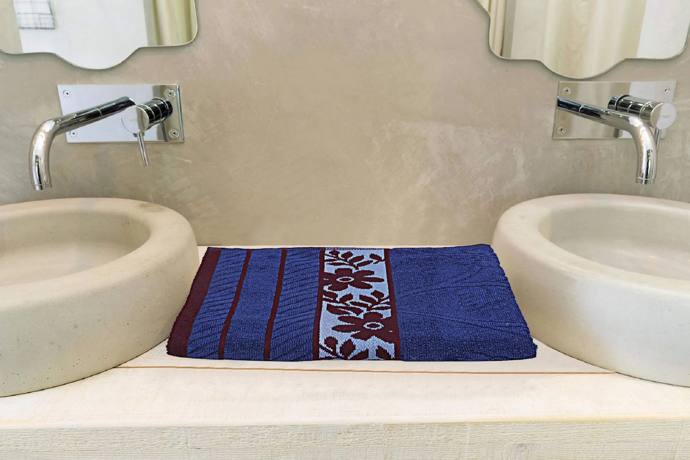 Kuber Industries 100% Cotton 2 Pieces Bath Towel 27" x54” (Blue) -CTKTC28905