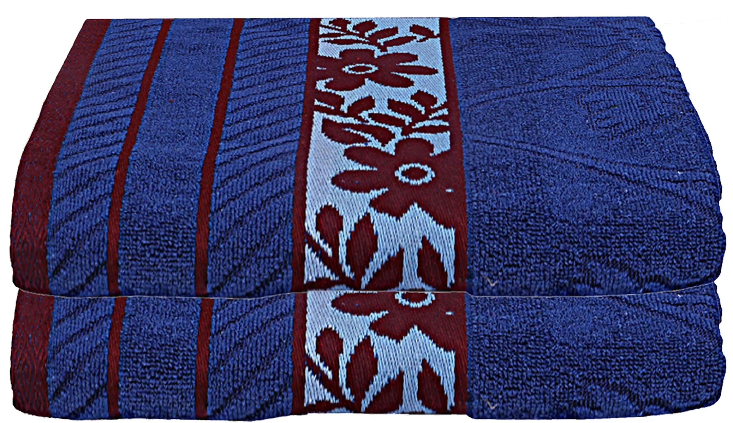 Kuber Industries 100% Cotton 2 Pieces Bath Towel 27" x54” (Blue) -CTKTC28905