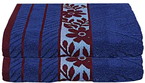 Kuber Industries 100% Cotton 2 Pieces Bath Towel 27" x54” (Blue) -CTKTC28905